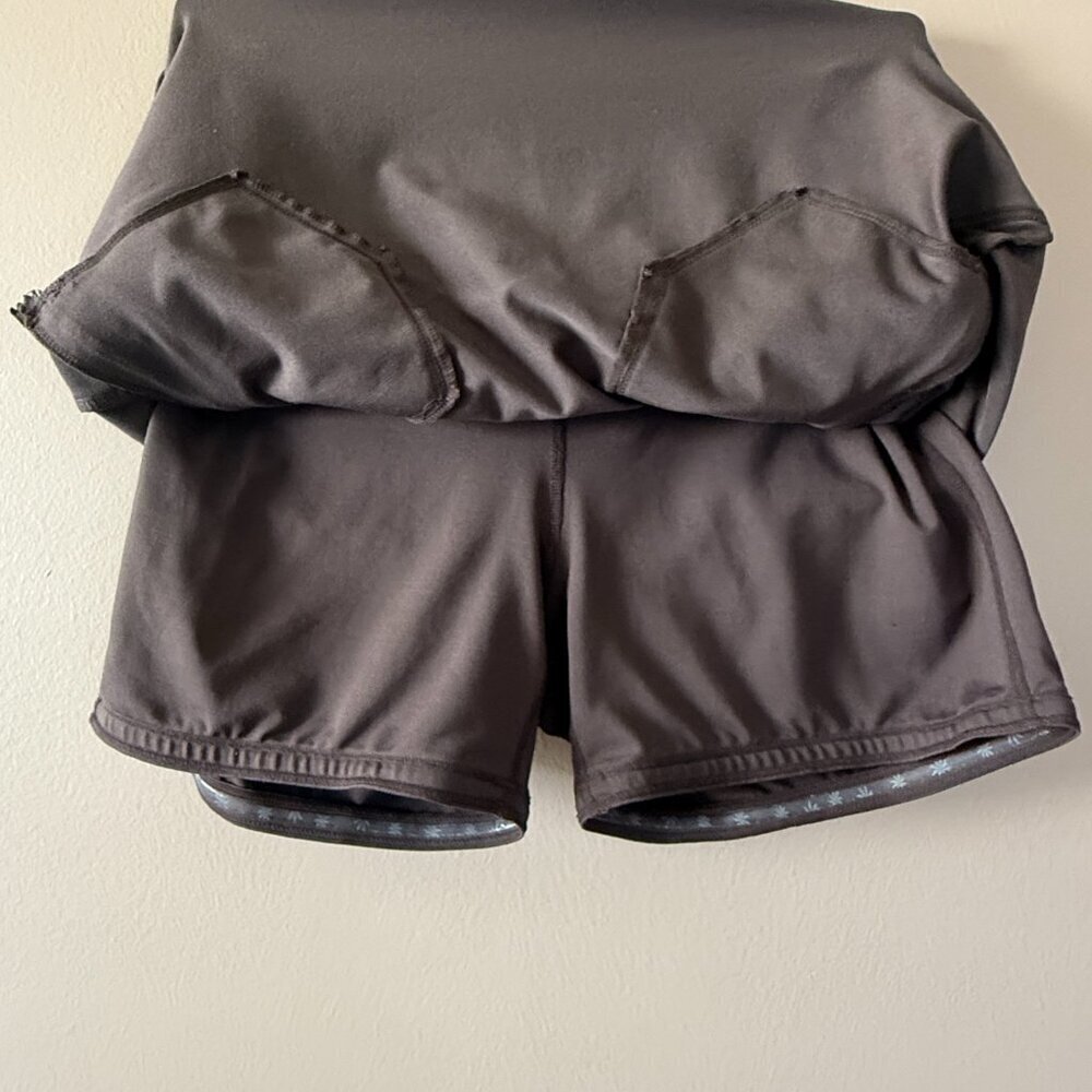 Women's M Athleta Gray Trailside Skort Zipper Pockets - Picture 5 of 8
